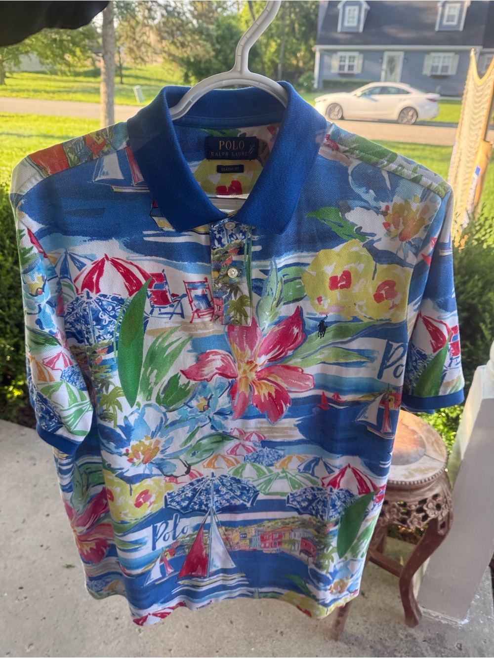 ❤️💚polo ralph lauren Hawaiin Polo Shirt Lot Of M Nautical Sailing Tropical Light